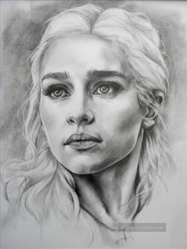 Zauberwelt Werke - Porträt von Daenerys Targaryens Skizze Spiel der Throne